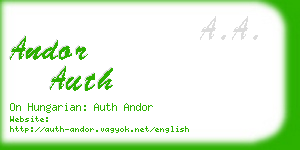 andor auth business card